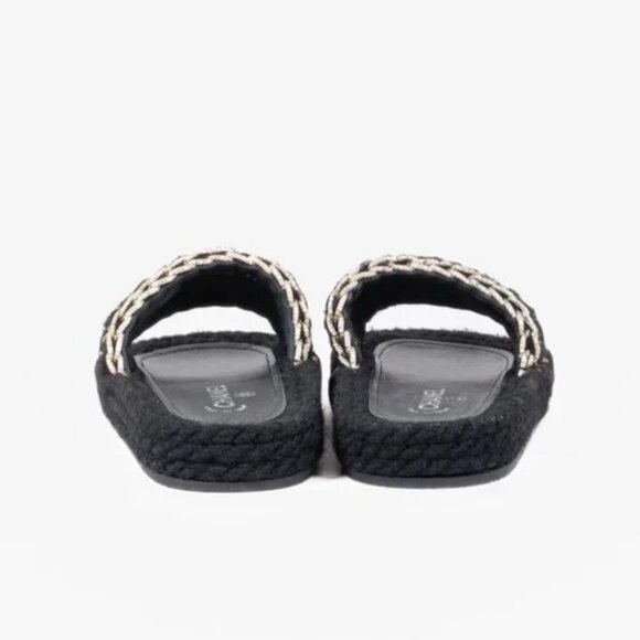 Chanel 2022 CC Black Knit Slide Sandals - Picture 4 of 12